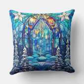 ステンドグラスアート装飾用クッション – ホリデーフローラ クッション (裏面)