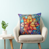 ステンドグラスアート装飾用クッション – ホリデーフローラ クッション (椅子)