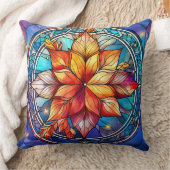 ステンドグラスアート装飾用クッション – ホリデーフローラ クッション (ブランケット)