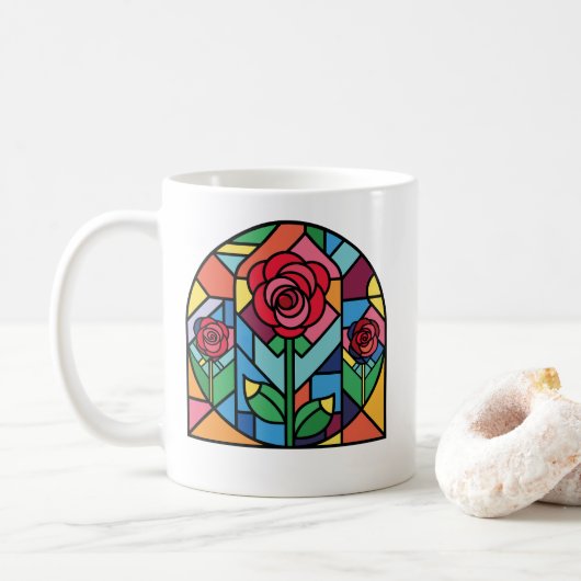 ステンドグラスアート コーヒーマグカップ (ドーナツ)