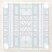 ステンドグラスアールデコの薄紫と青 ガラスコースター (裏面)