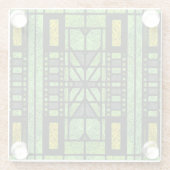 ステンドグラスアールデコ(青と緑) ガラスコースター (裏面)