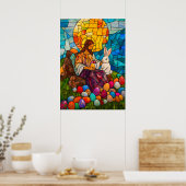 ステンドグラスイエズイースター卵 ポスター (キッチン)