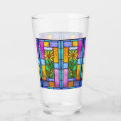 ステンドグラスイエローデイジー タンブラーグラス (裏面)