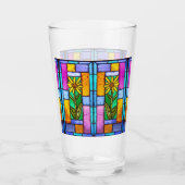 ステンドグラスイエローデイジー タンブラーグラス (正面)