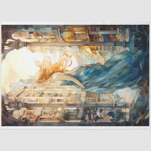 ステンドグラスインスパイアデカップティッシュペーパー 薄葉紙 (正面)