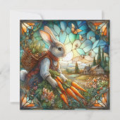 ステンドグラスイースターバニーカントリー収穫 シーズンカード (正面)