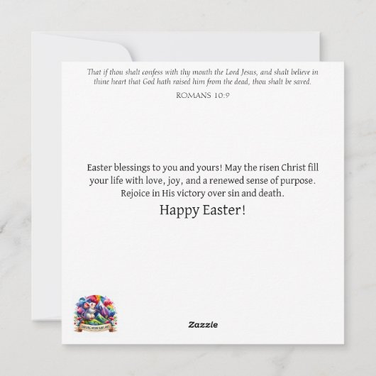 ステンドグラスイースターバニーカントリー収穫 シーズンカード (裏面)