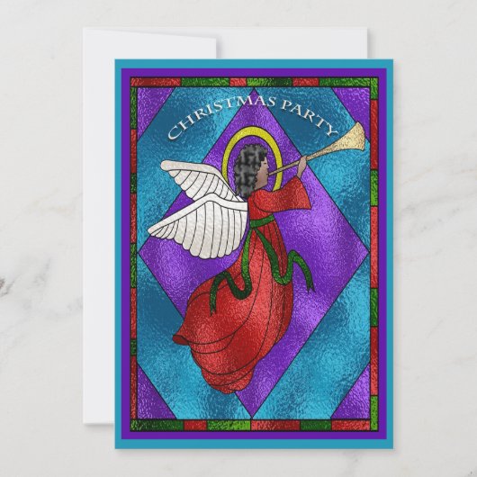 ステンドグラスウィンドウエンジェルクリスマスパーティー 招待状 (正面)