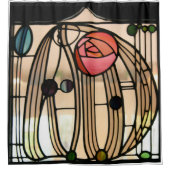 ステンドグラスウィンドウ：チャールズ・マッキントッシュ シャワーカーテン (正面)