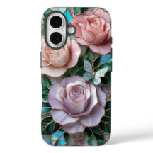 ステンドグラスエレガントアートの赤面ピンクのバラ