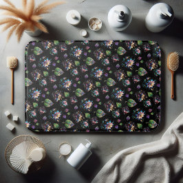 ステンドグラスエレガントシックなフローラルパターン バスマット