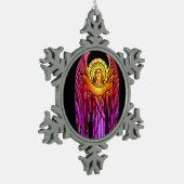 ステンドグラスエンジェルオーナメント スノーフレークピューターオーナメント (左)