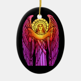 ステンドグラスエンジェルオーナメント セラミックオーナメント