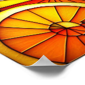 ステンドグラスオレンジのウェッジ ポスター (角)