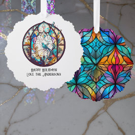 ステンドグラスオーナメントクリスマス記念品 オーナメントカード