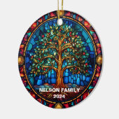 ステンドグラスカスタムクリスマスオーナメント セラミックオーナメント (左)