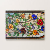 ステンドグラスカラフルの朝顔 ジグソーパズル (横)