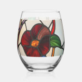 ステンドグラスカラフルの朝顔 ステムなしワイングラス (裏面)