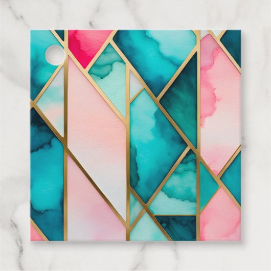 ステンドグラスカラフルアートギフトラベル フェイバータグ (正面)