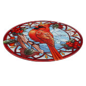 ステンドグラスカラフルクリスマスノーザン(鳥)ショウジョウコウカンチョウ カッティングボード (角)