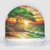 ステンドグラスカラフルサンセットオーバービーチ (裏面)