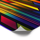 ステンドグラスカラフルストライプアートワーク ポスター (角)