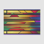 ステンドグラスカラフルストライプアートワーク 薄葉紙 (正面)
