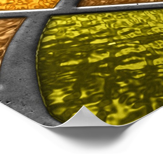 ステンドグラスカラフルテクスチャ: 3Dエレガンス。 ポスター (角)