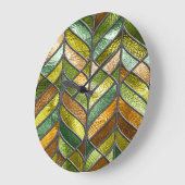 ステンドグラスカラフルテクスチャ: 3Dエレガンス。 ラージ壁時計 (傾斜)