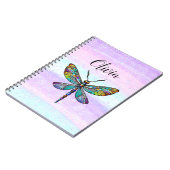 ステンドグラスカラフルトンボの翼 ノートブック (左側)