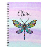 ステンドグラスカラフルトンボの翼 ノートブック (正面)