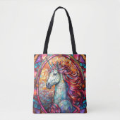 ステンドグラスカラフルユニコーン トートバッグ (正面)