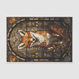 ステンドグラスキツネ 薄葉紙