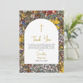 ステンドグラスギリシャ正統《キリスト教》洗礼式や命名式バプテスマ サンキューカード (スタンド正面)