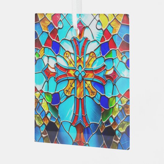 ステンドグラスクロスライトキャッチャー用ガラスオーナメント ガラスオーナメント (正面左)