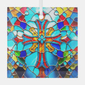 ステンドグラスクロスライトキャッチャー用ガラスオーナメント ガラスオーナメント (正面)