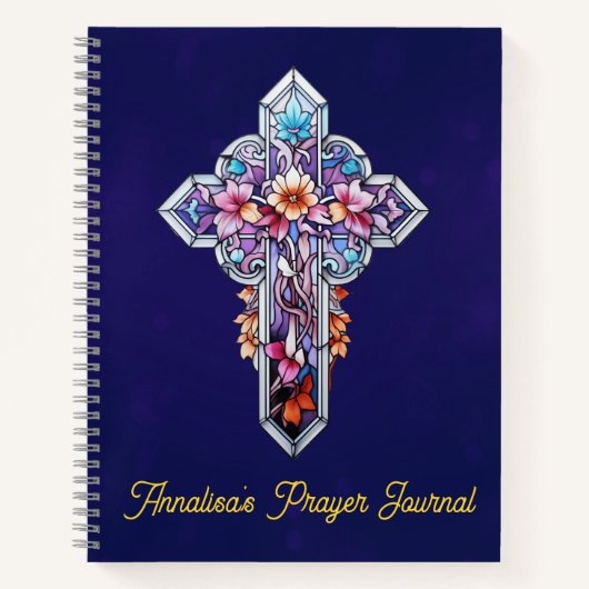 ステンドグラスクロス祈りの言葉ジャーナル ノートブック (正面)