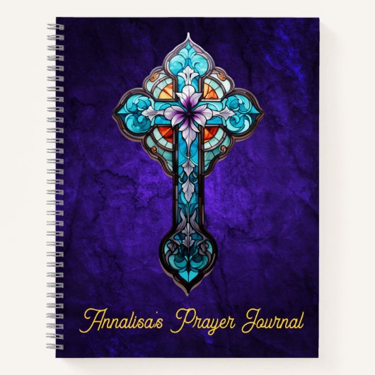 ステンドグラスクロス祈りの言葉ジャーナル ノートブック (正面)