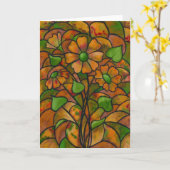 ステンドグラスグリーティングカード カード (黄色い花)