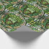 ステンドグラスグリーン男性の包装紙 ラッピングペーパー (角)