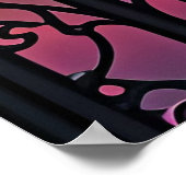 ステンドグラスサンセットイラストレーション ポスター (角)