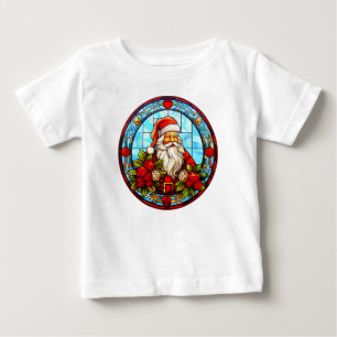 ステンドグラスサンタクリスマスオーナメント–67672 ベビーTシャツ