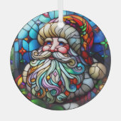 ステンドグラスサンタクロース ガラスオーナメント (正面)