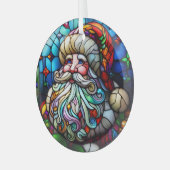 ステンドグラスサンタクロース ガラスオーナメント (正面左)