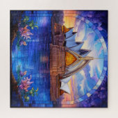 ステンドグラスシドニーオペラハウス ジグソーパズル (横)