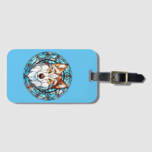 ステンドグラスシベリアのハスキー犬