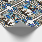 ステンドグラスシャム猫の包装紙 ラッピングペーパー (角)