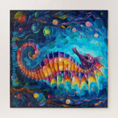 ステンドグラスシーホース ジグソーパズル (横)