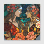 ステンドグラスジェミニ〔占星術の〕十二宮図 (正面)